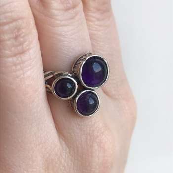 Серебряное кольцо с аметистом 01R1886AM