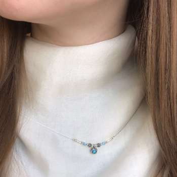 Серебряное колье с опалом иск. 01N2755OP