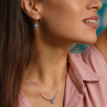 Серебряное колье с опалом иск. 01N2755OP