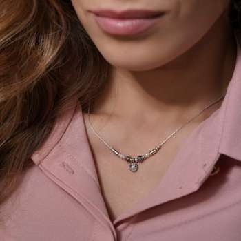 Серебряное колье с жемчугом 01N2755PL