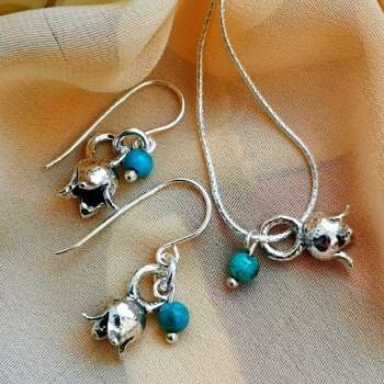 Серебряные серьги с бирюзой 01E1391TQ