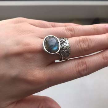 Серебряное кольцо с лабрадором 01R1459LB