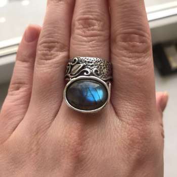 Серебряное кольцо с лабрадором 01R1459LB