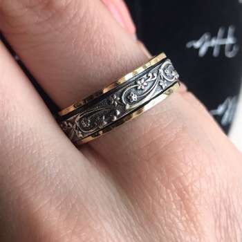 Серебряное кольцо с золотом SNR4706G
