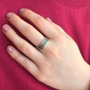 Серебряное кольцо с золотом SNR4706G
