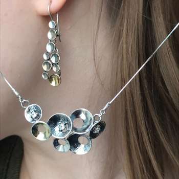 Серебряные серьги с золотом MVE225G