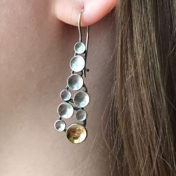 Серебряные серьги с золотом MVE225G