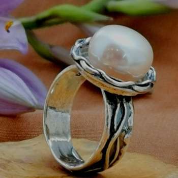 Серебряное кольцо с жемчугом 01R2771PL