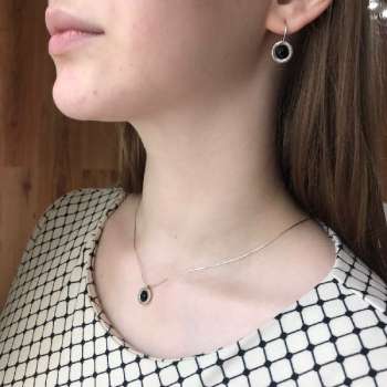 Серебряное колье с ониксом MVN1732ON