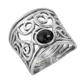 Серебряное кольцо с ониксом 01R680ON