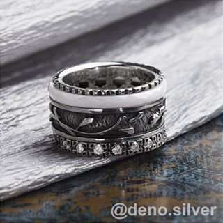 Серебряное кольцо с куб.цирконом и керамикой SNR3374WCZ
