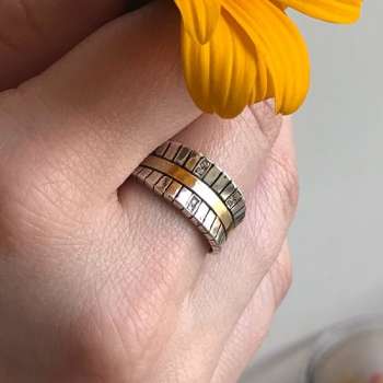 Серебряное кольцо с золотом и куб.цирконом MVR1616GCZ