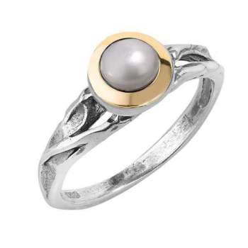 Серебряное кольцо с жемчугом и золотом MVR1576GPL