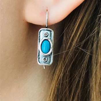 Серебряные серьги с бирюзой MVE685TQ