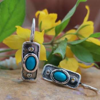 Серебряные серьги с бирюзой MVE685TQ