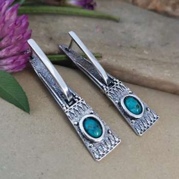 Серебряные серьги с бирюзой MVE1108TQ