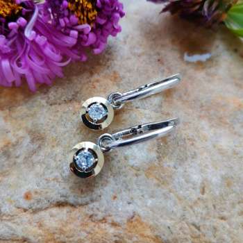 Серебряные серьги с куб.цирконом и золотом MVE1868GCZ