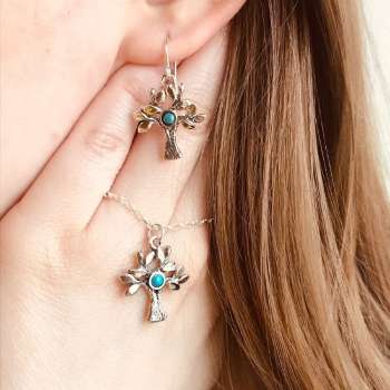 Серебряные серьги с бирюзой 01E3205TQ