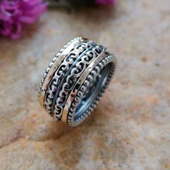 Серебряное кольцо с золотом SNRv010G