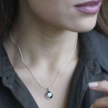 Серебряное колье с куб.цирконом 01N2120CZ