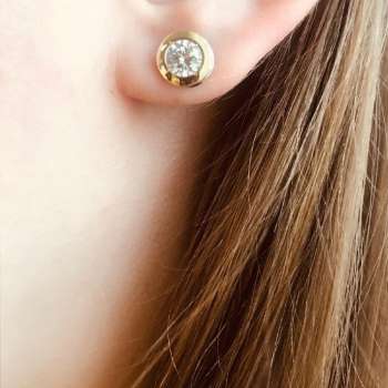 Серебряные серьги с куб.цирконом и золотом MVE1576GCZ