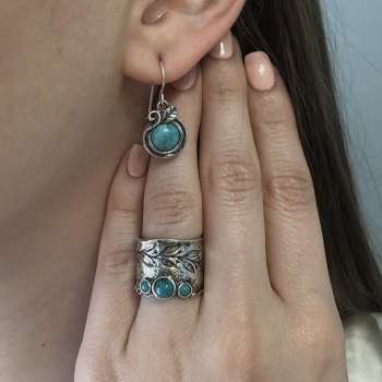 Серебряное кольцо с бирюзой 01R1231TQ