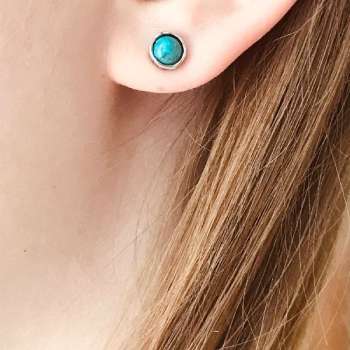 Серебряные серьги с бирюзой MVE074TQ