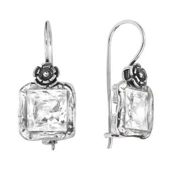 Серебряные серьги с куб.цирконом 01E1454CZ