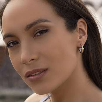 Серебряные серьги с золотом и куб.цирконом MVE1542GCZ