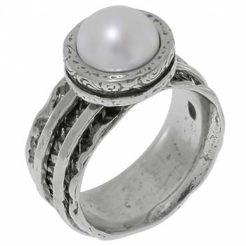 Серебряное кольцо с жемчугом 01R1775PL