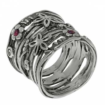 Серебряное кольцо с гранатом 01R395GR
