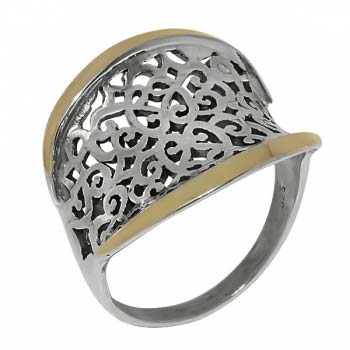 Серебряное кольцо с золотом MVR1379G