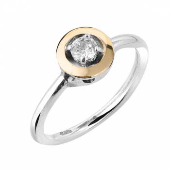 Серебряное кольцо с куб.цирконом и золотом MVR1868GCZ