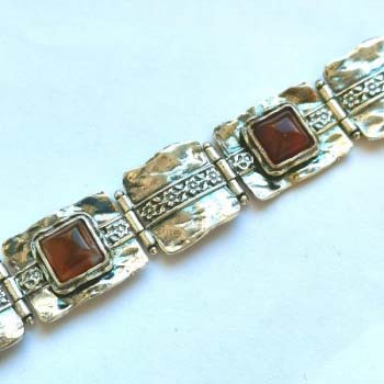 Серебряный браслет с агатом 01B552AG