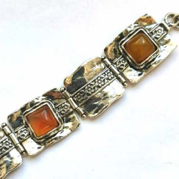 Серебряный браслет с агатом 01B552AG