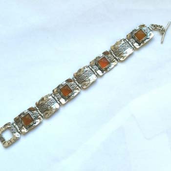 Серебряный браслет с агатом 01B552AG