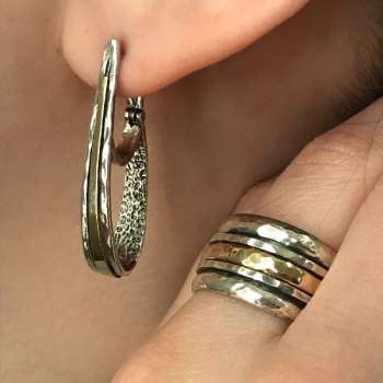 Серебряное кольцо с золотом SNR665G