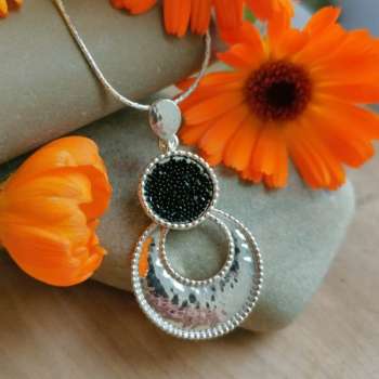 Серебряное колье с сваровски 01N0209SW