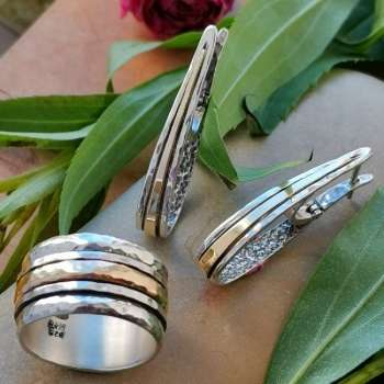 Серебряные серьги с золотом MVE776G