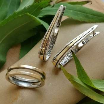 Серебряные серьги с золотом MVE776G