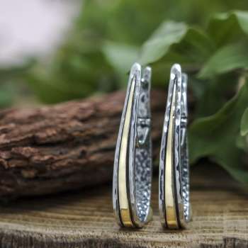 Серебряные серьги с золотом MVE776G