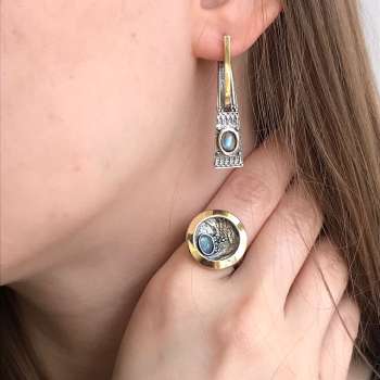 Серебряное кольцо с халцедоном и золотом MVR1595GHL