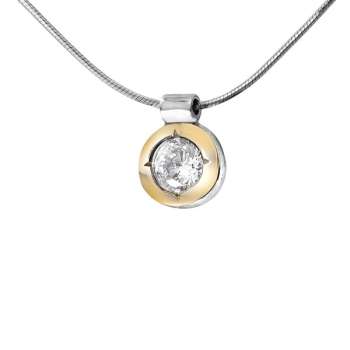 Серебряное колье с золотом и куб.цирконом MVN1576GCZ