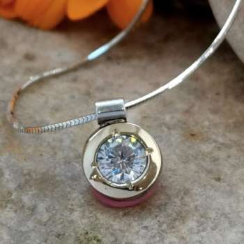 Серебряное колье с золотом и куб.цирконом MVN1576GCZ