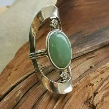 Серебряное кольцо с авантюрином 01R931AV