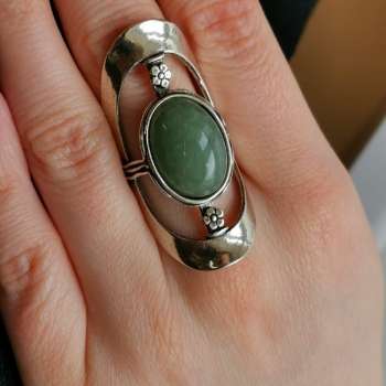 Серебряное кольцо с авантюрином 01R931AV