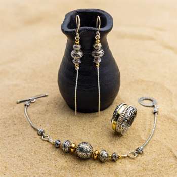 Серебряные серьги с голдфилд MVEh9