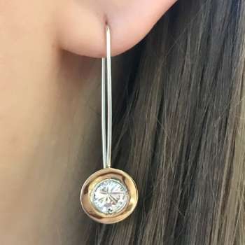 Серебряные серьги с куб.цирконом и золотом MVE1732/3GCZ