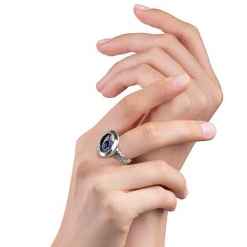 Серебряное кольцо с лазуритом и золотом MVR1595GLZ