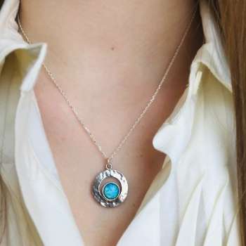 Серебряное колье с опалом 01N2651OP